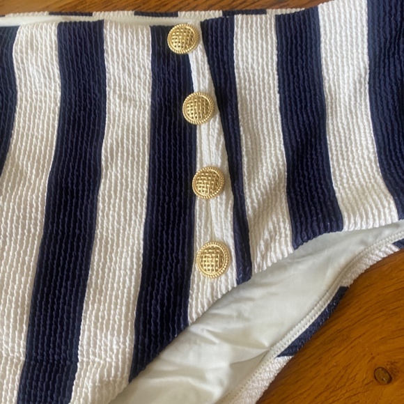 NWT Anthropologie Nautical Striped High Rise Bikini Bottom 3XL - Picture 11 of 11
